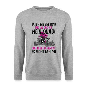 Quad - Unisex Pullover - Weißgrau meliert - Vorne - Alina (178cm) & Michal (187cm)