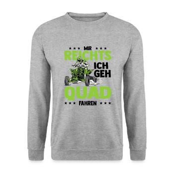 Quad - Unisex Pullover - Weißgrau meliert - Vorne - Alina (178cm) & Michal (187cm)