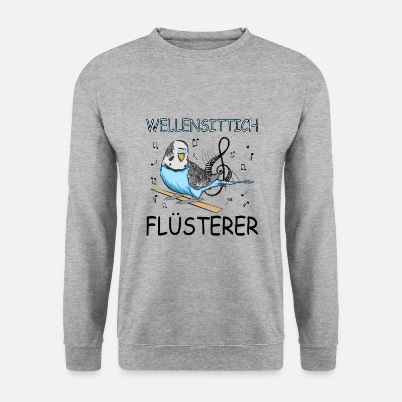 Wellensittich - Unisex Pullover - Weißgrau meliert