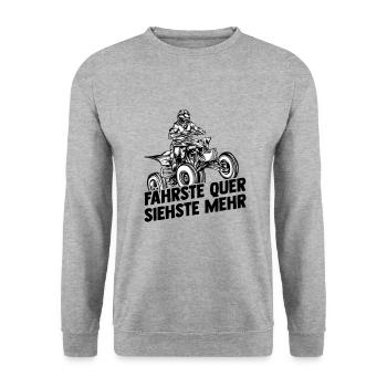 Quad - Unisex Pullover - Weißgrau meliert - Vorne - Alina (178cm) & Michal (187cm)