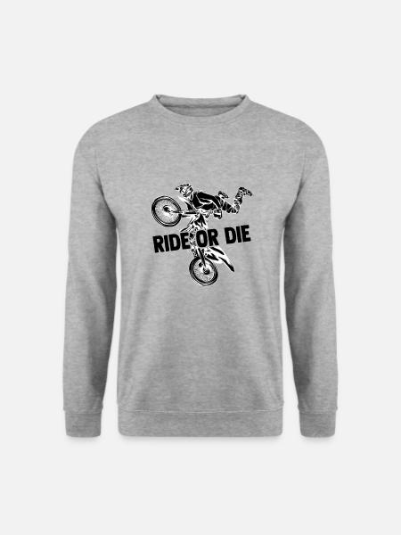 Motocross - Unisex Pullover - Weißgrau meliert