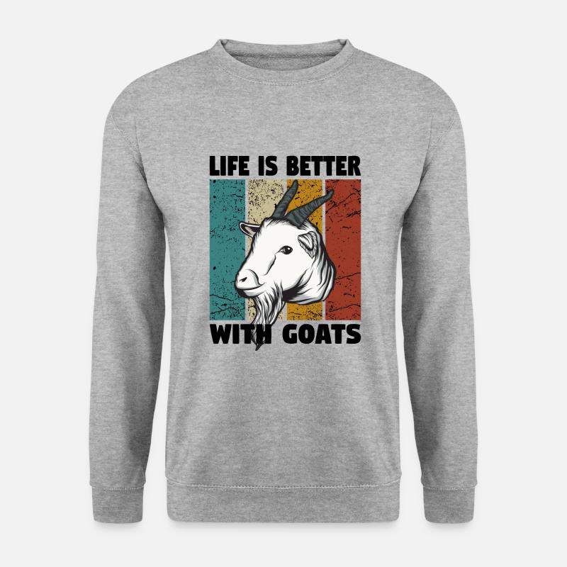 Ziege - Unisex Pullover - Weißgrau meliert
