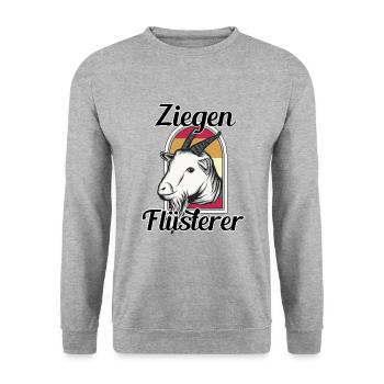 Ziege - Unisex Pullover - Weißgrau meliert - Vorne - Alina (178cm) & Michal (187cm)