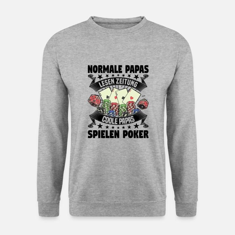 Poker - Unisex Pullover - Weißgrau meliert