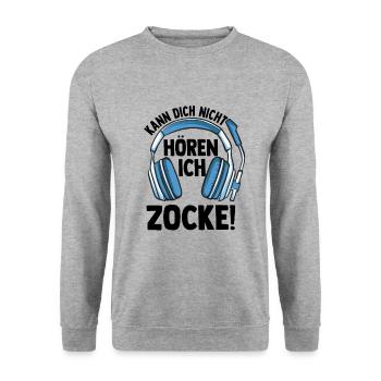 Gaming - Unisex Pullover - Weißgrau meliert - Vorne - Alina (178cm) & Michal (187cm)