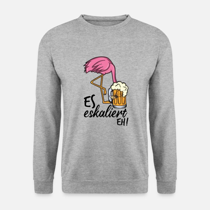 Flamingo - Unisex Pullover - Weißgrau meliert