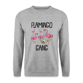 Flamant - Sweat-shirt Unisexe - gris chiné - Devant - Alina (178cm) & Michal (187cm)