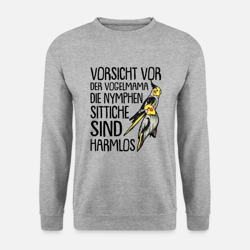 Nymphensittich - Unisex Pullover - Weißgrau meliert