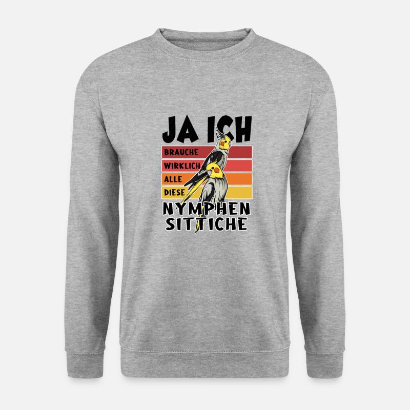 Nymphensittich - Unisex Pullover - Weißgrau meliert