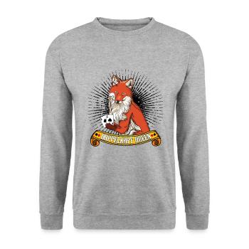 Doppelkopf - Unisex Pullover - Weißgrau meliert - Vorne - Alina (178cm) & Michal (187cm)