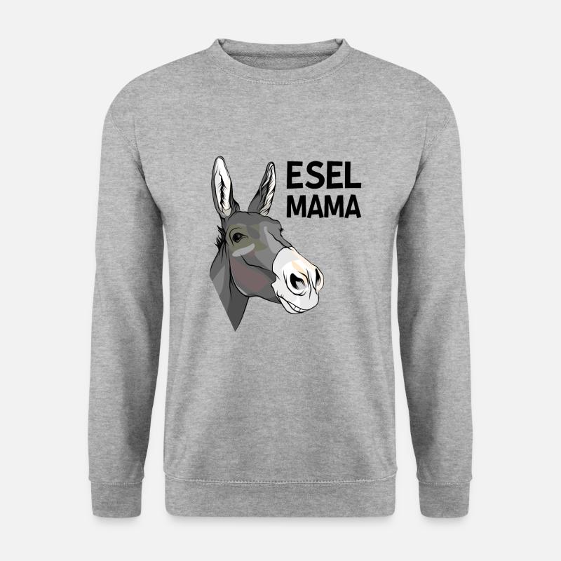 Bauer Esel - Unisex Pullover - Weißgrau meliert