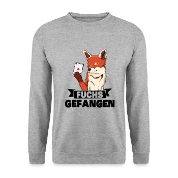 Doppelkopf - Unisex Pullover - Weißgrau meliert - Vorne - Alina (178cm) & Michal (187cm)