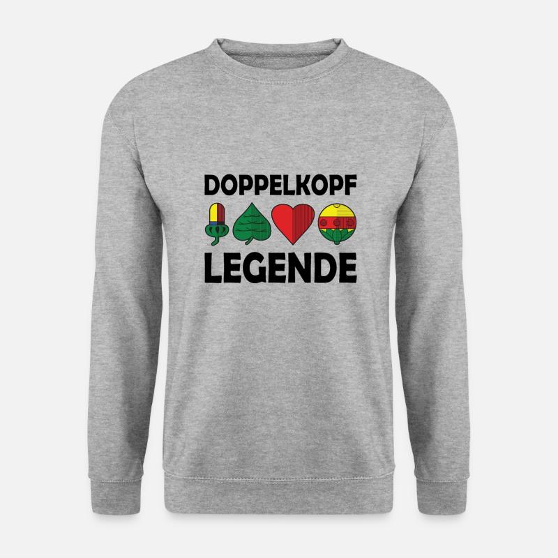 Doppelkopf - Unisex Pullover - Weißgrau meliert
