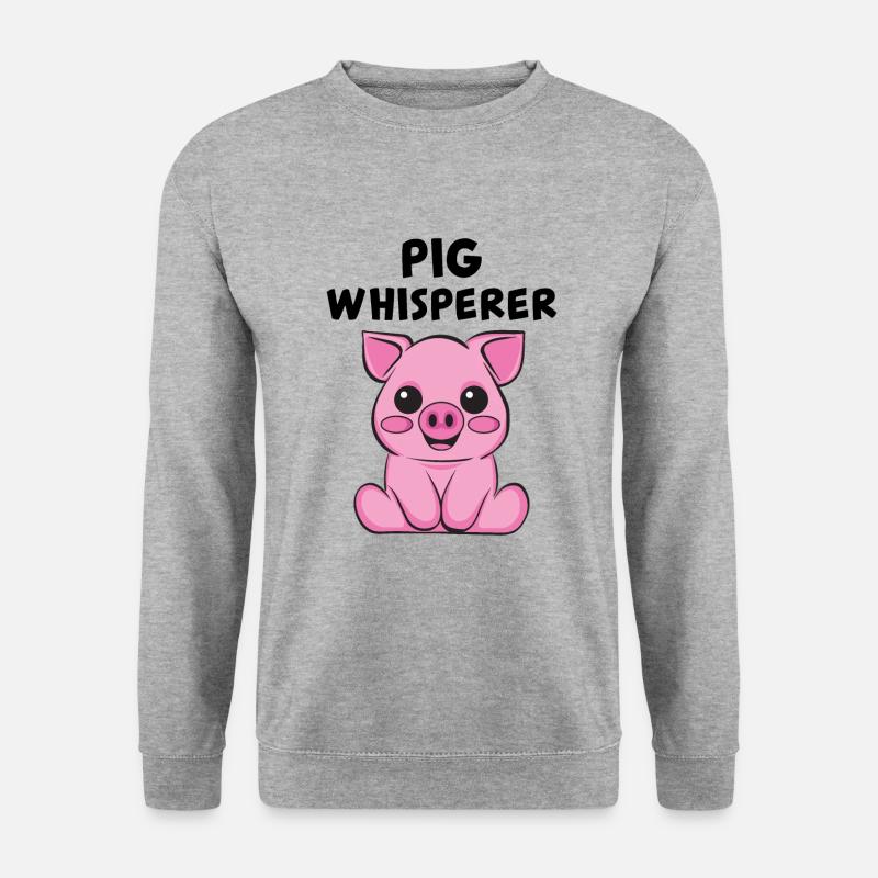 Schwein - Unisex Pullover - Weißgrau meliert