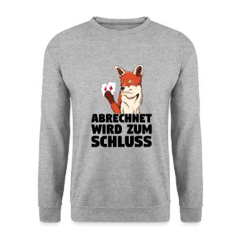 Doppelkopf - Unisex Pullover - Weißgrau meliert - Vorne - Alina (178cm) & Michal (187cm)