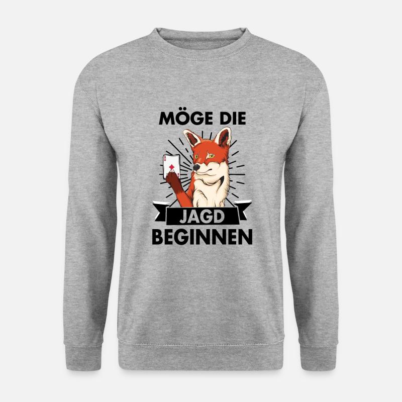 Doppelkopf - Unisex Pullover - Weißgrau meliert