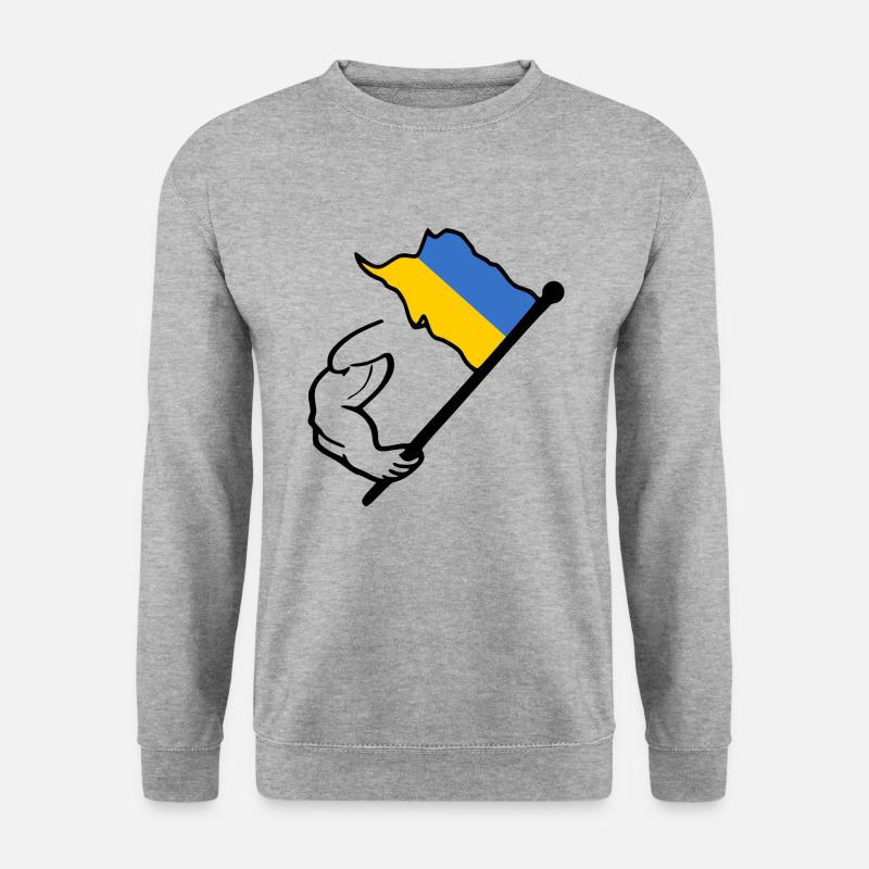 Ukraine - Unisex Pullover - Weißgrau meliert