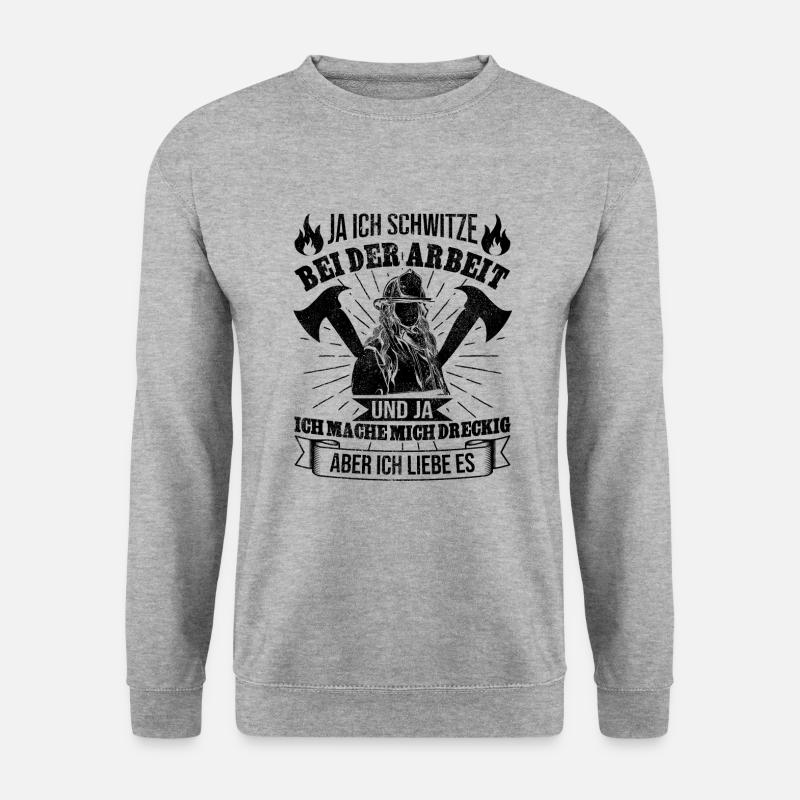 Feuerwehrfrau - Unisex Pullover - Weißgrau meliert