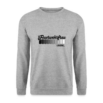 Feuerwehrfrau - Unisex Pullover - Weißgrau meliert - Vorne - Alina (178cm) & Michal (187cm)