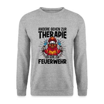 Feuerwehrfrau - Unisex Pullover - Weißgrau meliert - Vorne - Alina (178cm) & Michal (187cm)