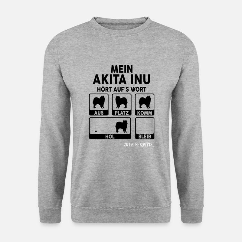 Akita Inu - Unisex Pullover - Weißgrau meliert