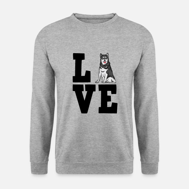Alaskan Malamute - Unisex Pullover - Weißgrau meliert