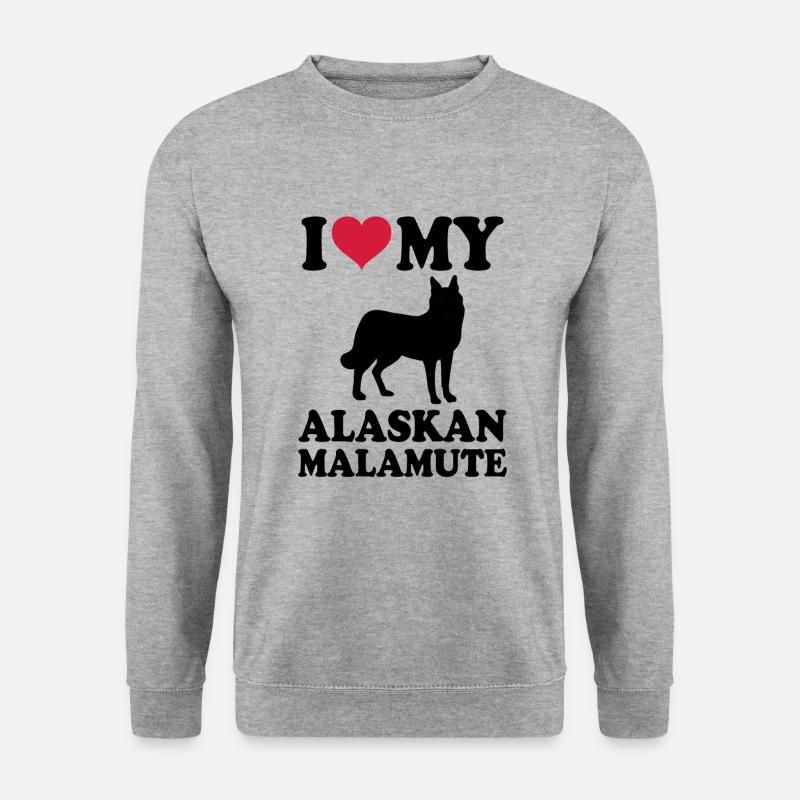 Alaskan Malamute - Unisex Pullover - Weißgrau meliert