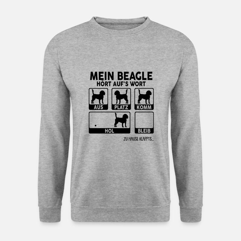 Beagle - Unisex Pullover - Weißgrau meliert