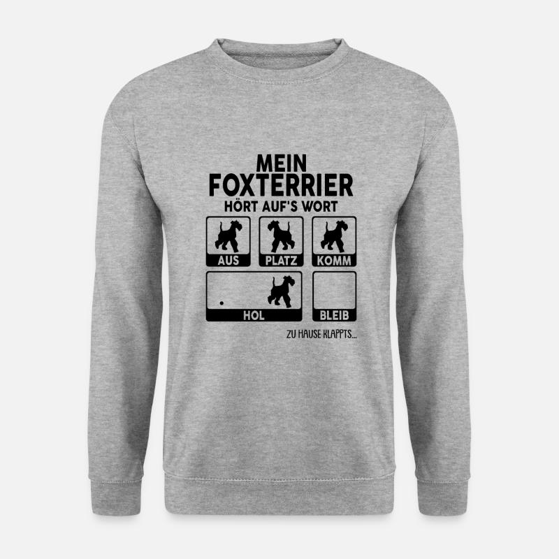 Foxterrier - Unisex Pullover - Weißgrau meliert
