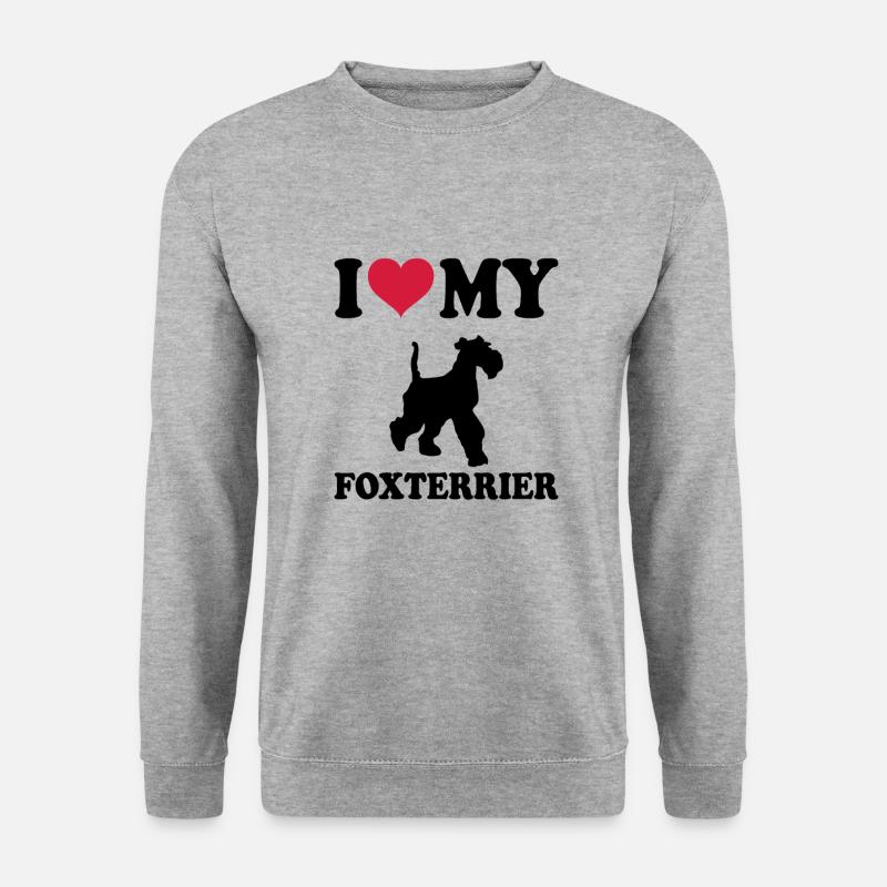 Foxterrier - Unisex Pullover - Weißgrau meliert