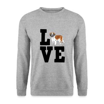 Saint Bernard - Unisex Sweatshirt - salt & pepper - Front - Alina (178cm) & Michal (187cm)