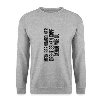 Bernhardiner - Unisex Pullover - Weißgrau meliert - Vorne - Alina (178cm) & Michal (187cm)