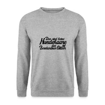 Bernhardiner - Unisex Pullover - Weißgrau meliert - Vorne - Alina (178cm) & Michal (187cm)