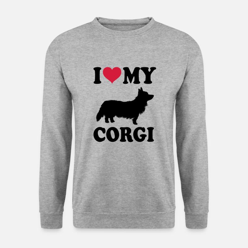 Corgi - Unisex Pullover - Weißgrau meliert