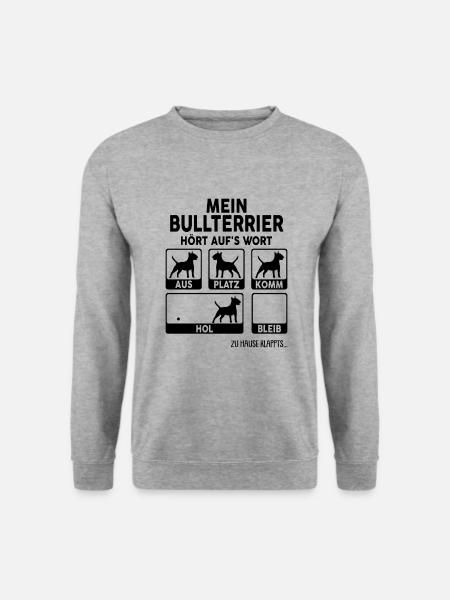 Bullterrier - Unisex Pullover - Weißgrau meliert