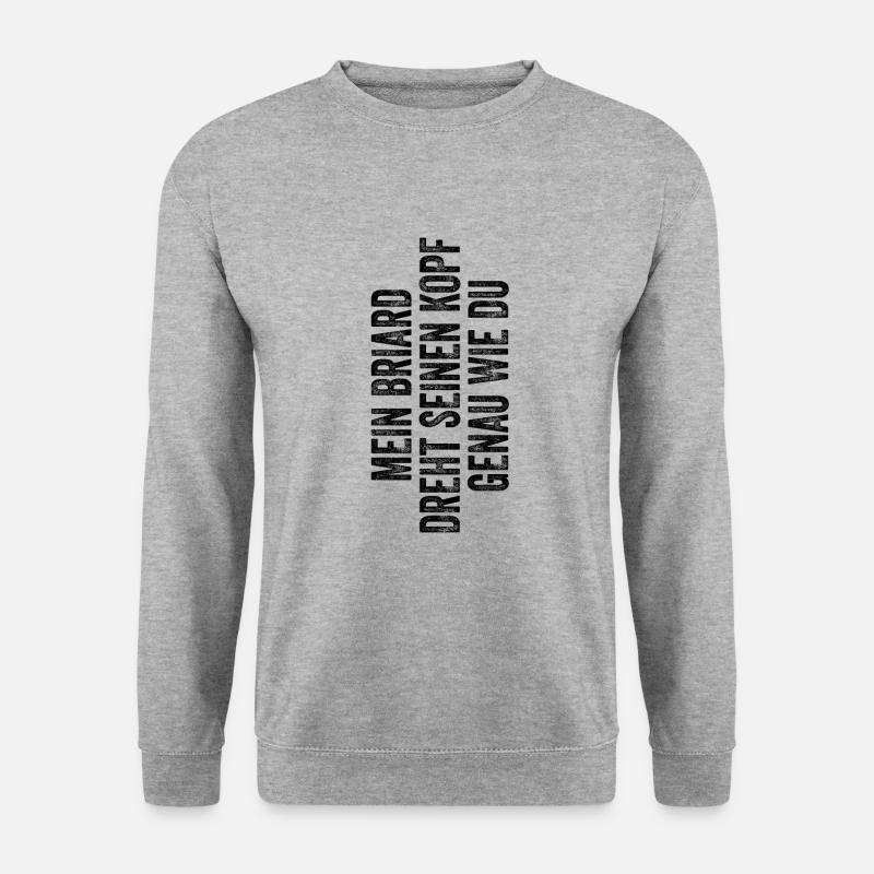 Briard - Unisex Pullover - Weißgrau meliert