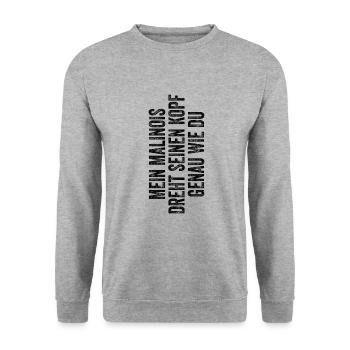 Malinois - Unisex Pullover - Weißgrau meliert - Vorne - Alina (178cm) & Michal (187cm)