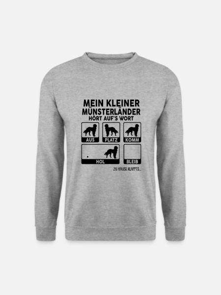 Kleiner Münsterländer - Unisex Pullover - Weißgrau meliert