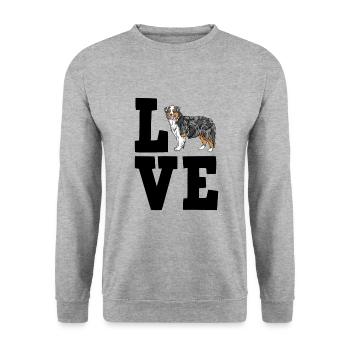 Australian Shepherd - Unisex Sweatshirt - salt & pepper - Front - Alina (178cm) & Michal (187cm)