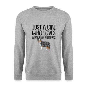 Australian Shepherd - Unisex Sweatshirt - salt & pepper - Front - Alina (178cm) & Michal (187cm)