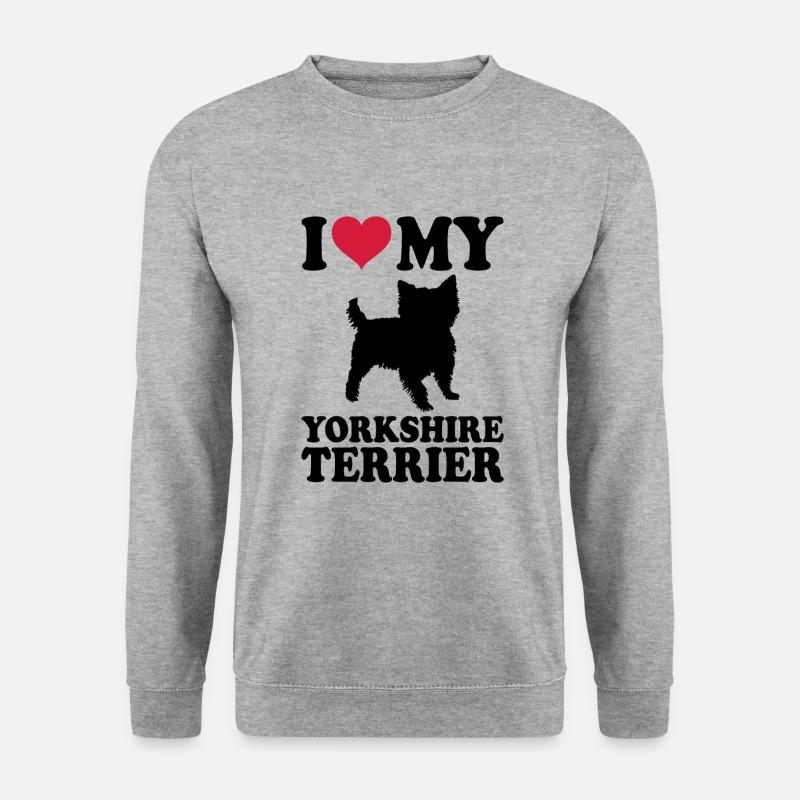 Yorkshire Terrier - Unisex Pullover - Weißgrau meliert