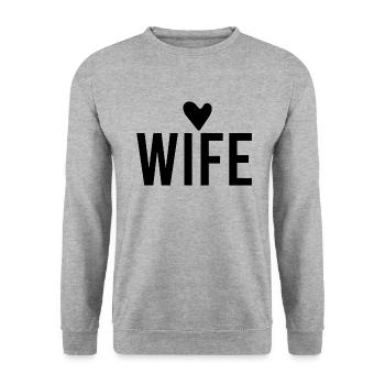 Femme amour et cœur - Sweat-shirt Unisexe - gris chiné - Devant - Alina (178cm) & Michal (187cm)