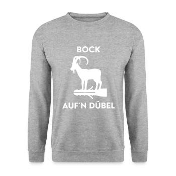 Bock auf ´n Dübel / Kiffen Cannabis Weed 420 Bong - Unisex Pullover - Weißgrau meliert - Vorne - Alina (178cm) & Michal (187cm)