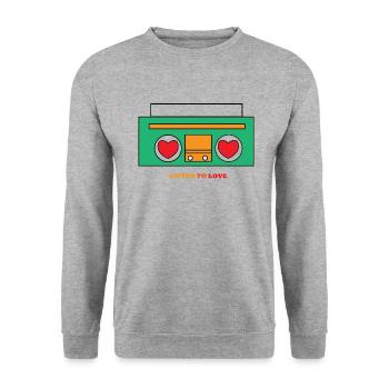 RadioLove - Unisex Sweatshirt - salt & pepper - Front - Alina (178cm) & Michal (187cm)
