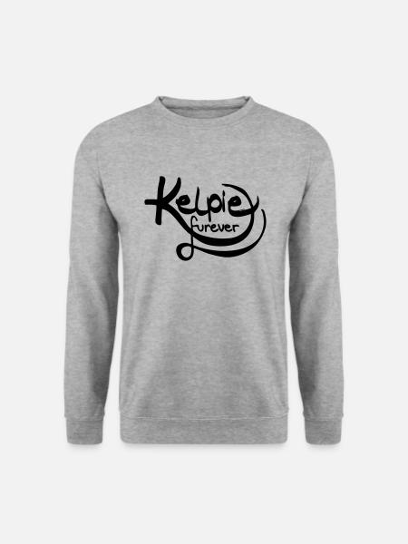 Kelpie furever - Unisex Pullover - Weißgrau meliert