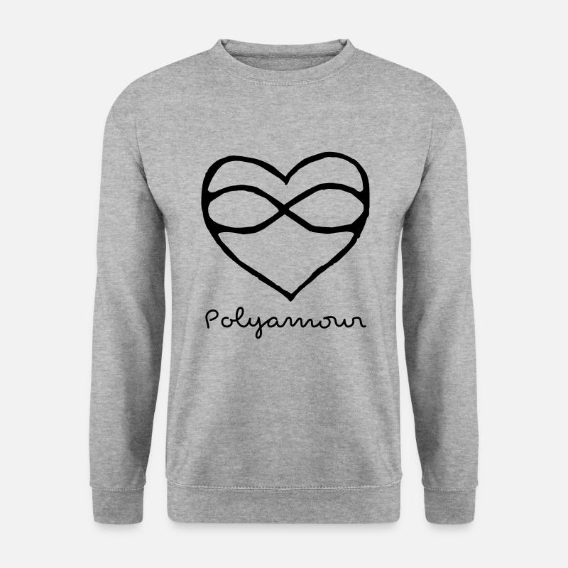 polyamour polyamory hjerte kærlighed lgbt - Unisex sweater - hvidgrå meleret