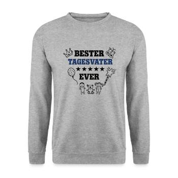 Bester Tagesvater Erzieher Tagesväter Tagesvaeter - Unisex Pullover - Weißgrau meliert - Vorne - Alina (178cm) & Michal (187cm)