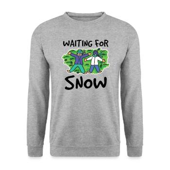 snow - Unisex Sweatshirt - salt & pepper - Front - Alina (178cm) & Michal (187cm)