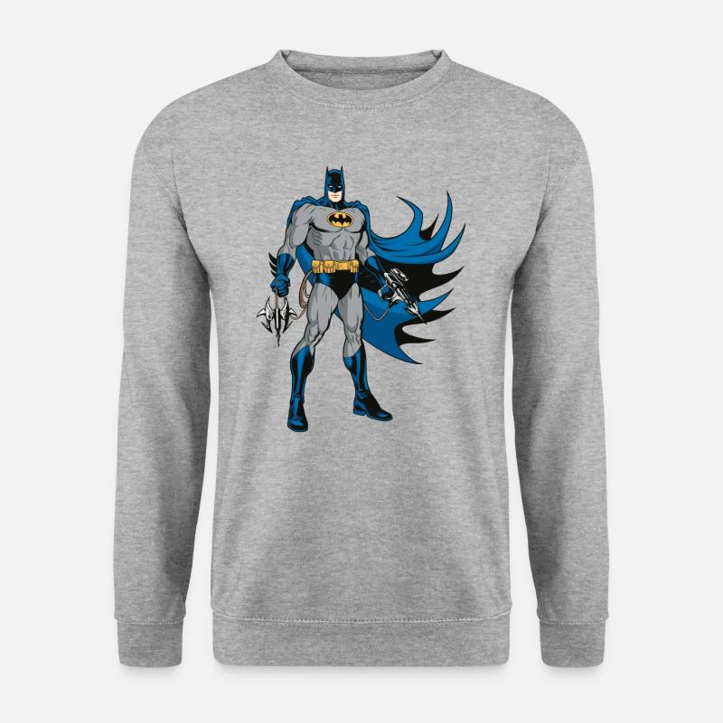 Batman Pose with Gear - Unisex Pullover - Weißgrau meliert