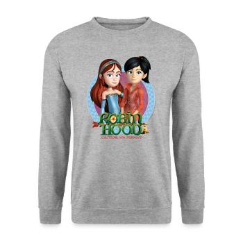 Robin Hood Maid Marian Und Scarlett - Unisex Pullover - Weißgrau meliert - Vorne - Alina (178cm) & Michal (187cm)